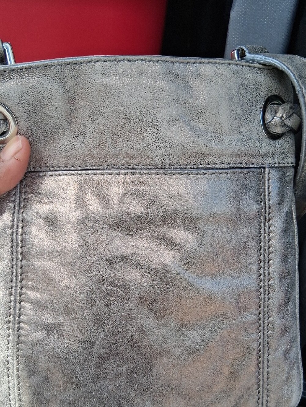 Michael Kors Metallic Pewter Tassel Drawstring Crossbody - Picture 11 of 12